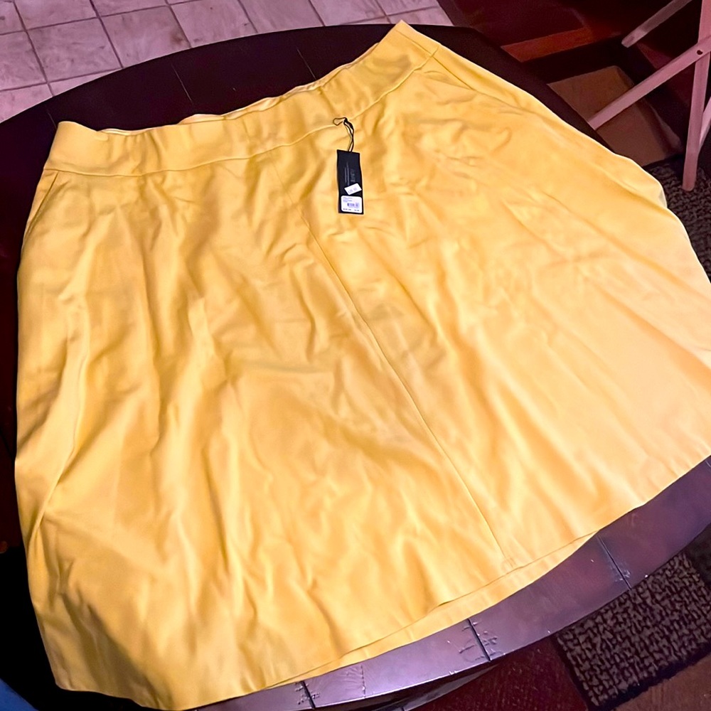 Never Worn Yellow 100% Polyester Skirt